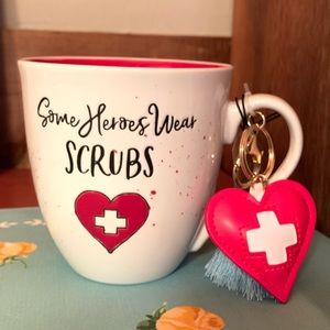 “Some heroes wear scrubs” gift mug